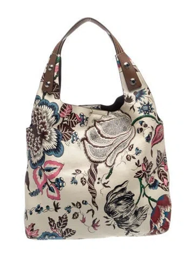 Pre-owned Tory Burch Leather Tote In Neutrals