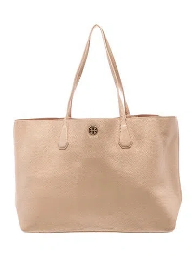 Pre-owned Tory Burch Leather Tote In Neutrals
