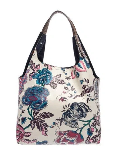 Pre-owned Tory Burch Leather Tote In Neutrals