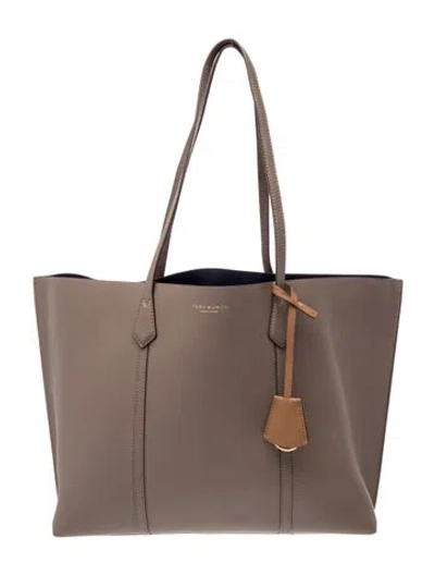 Pre-owned Tory Burch Leather Tote In Neutrals