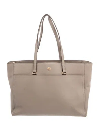 Pre-owned Tory Burch Leather Tote In Neutrals