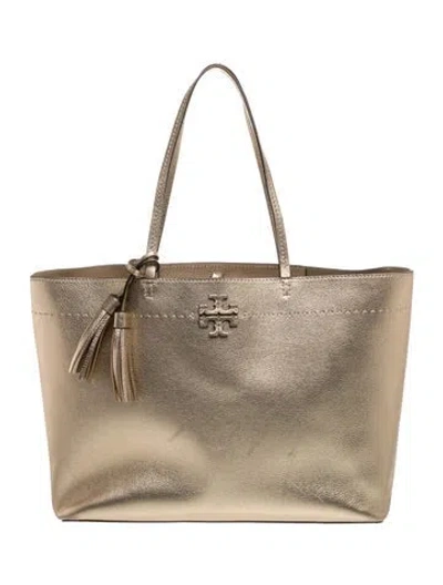 Pre-owned Tory Burch Leather Tote In Neutrals