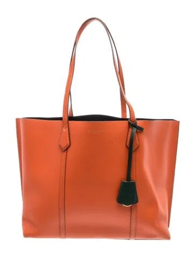 Pre-owned Tory Burch Leather Tote In Orange