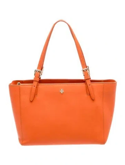 Pre-owned Tory Burch Leather Tote In Orange