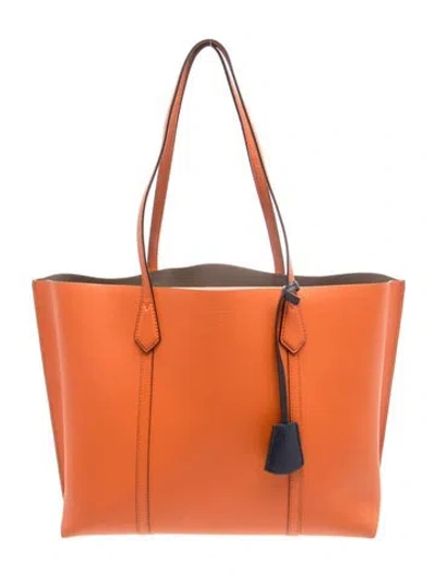 Pre-owned Tory Burch Leather Tote In Orange