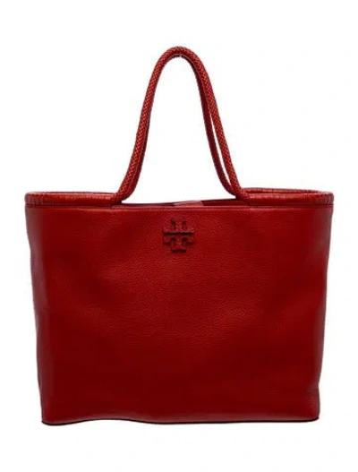 Pre-owned Tory Burch Leather Tote In Orange