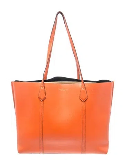 Pre-owned Tory Burch Leather Tote In Orange