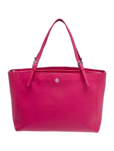 Pre-owned Tory Burch Leather Tote In Pink