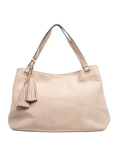 Pre-owned Tory Burch Leather Tote In Pink