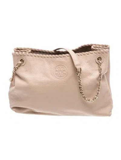 Pre-owned Tory Burch Leather Tote In Pink