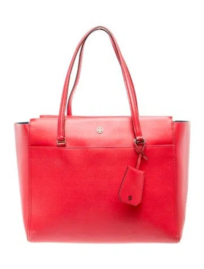Pre-owned Tory Burch Leather Tote In Red