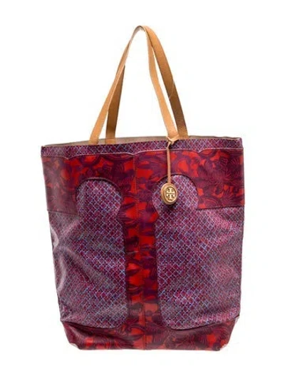 Pre-owned Tory Burch Leather Tote In Red