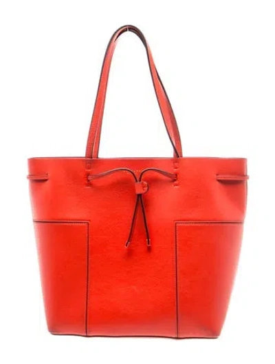 Pre-owned Tory Burch Leather Tote In Red