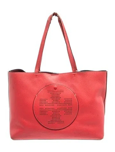 Pre-owned Tory Burch Leather Tote In Red