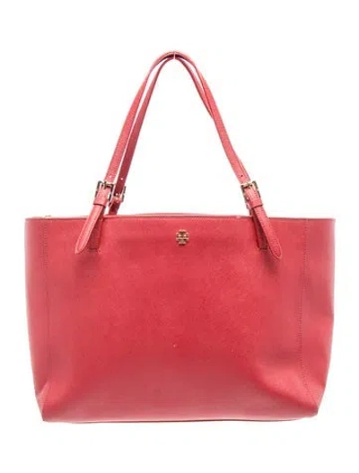 Pre-owned Tory Burch Leather Tote In Red