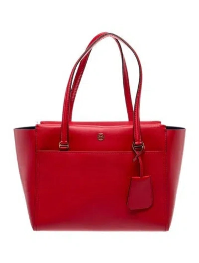 Pre-owned Tory Burch Leather Tote In Red