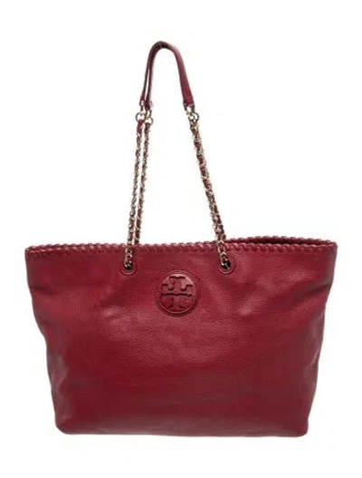 Pre-owned Tory Burch Leather Tote In Red