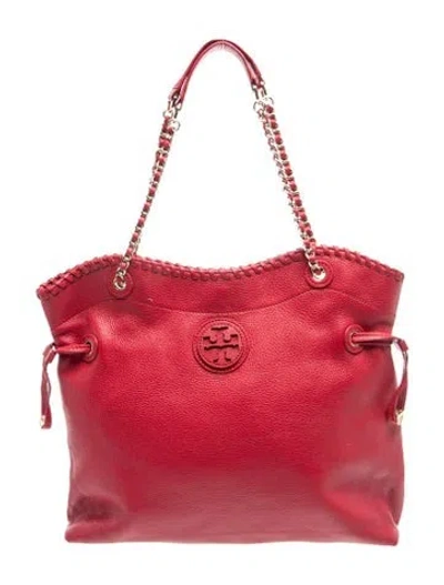 Pre-owned Tory Burch Leather Tote In Red