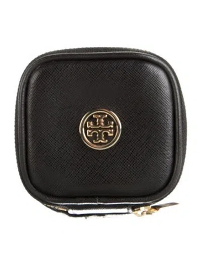 Pre-owned Tory Burch Leather Travel Pouch In Black