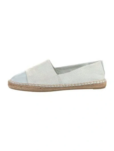 Pre-owned Tory Burch Leather Trim Embellishment Espadrilles In Blue