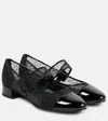 Tory Burch Cap Toe Mary Jane Ballerina With Block Heel In Black