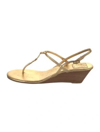 Pre-owned Tory Burch Leather T-strap Sandals