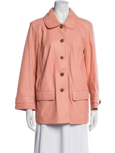Pre-owned Tory Burch Leather Utility Jacket In Pink