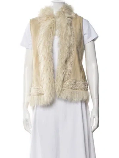 Pre-owned Tory Burch Leather Vest In Neutrals