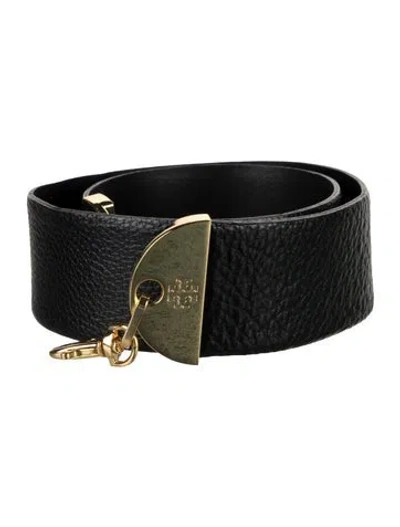 Pre-owned Tory Burch Leather Waist Belt In Black