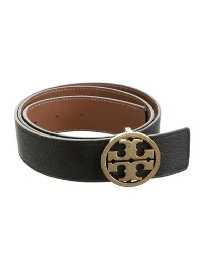 Pre-owned Tory Burch Leather Waist Belt In Black