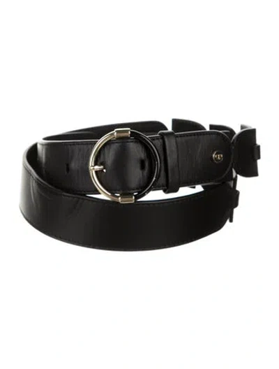 Pre-owned Tory Burch Leather Waist Belt In Black