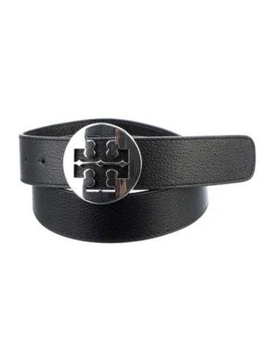 Pre-owned Tory Burch Leather Waist Belt In Black