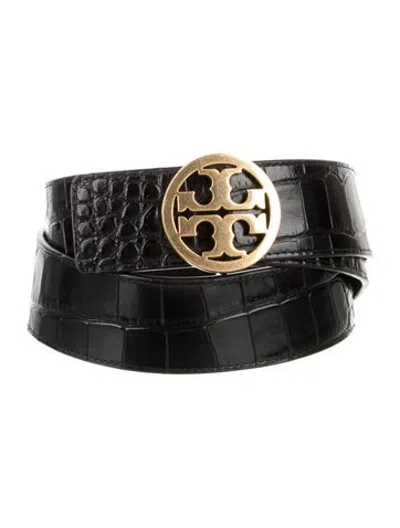 Pre-owned Tory Burch Leather Waist Belt In Black