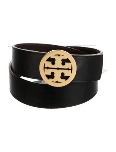 Pre-owned Tory Burch Leather Waist Belt In Black