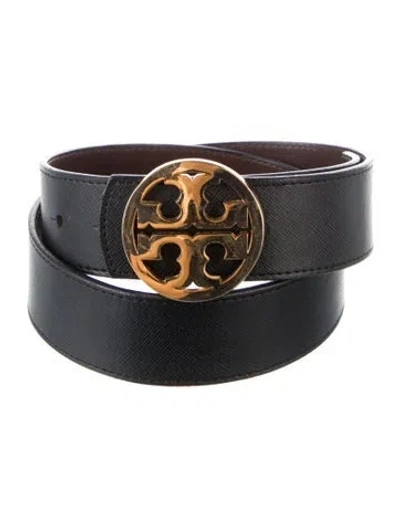 Pre-owned Tory Burch Leather Waist Belt In Black/brown
