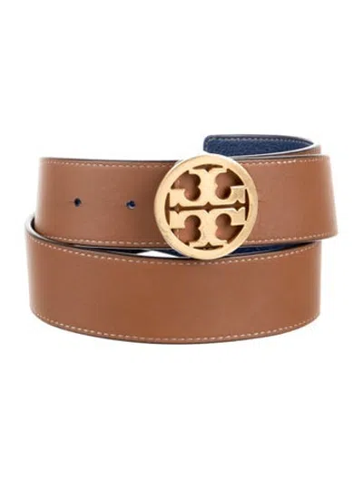 Pre-owned Tory Burch Leather Waist Belt In Blue/brown
