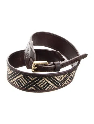 Pre-owned Tory Burch Leather Waist Belt In Brown