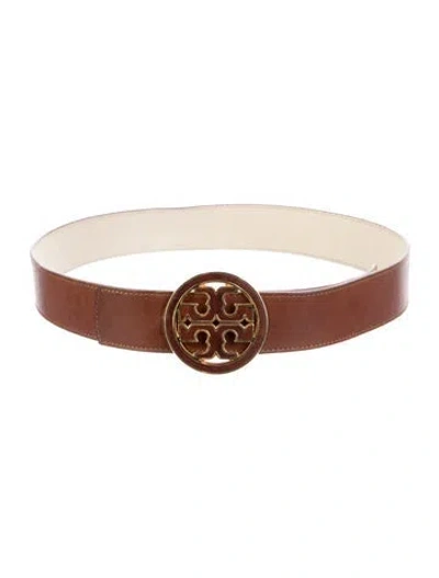 Pre-owned Tory Burch Leather Waist Belt In Brown