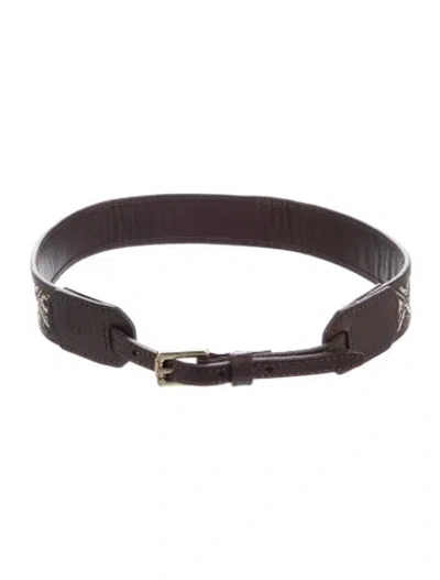 Pre-owned Tory Burch Leather Waist Belt In Brown