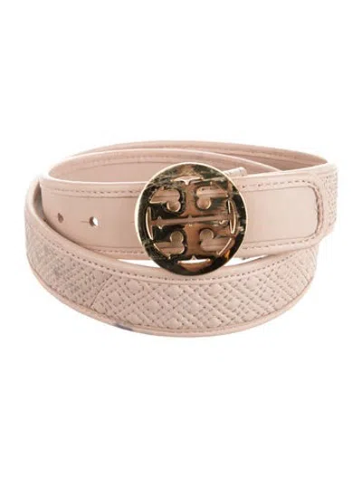 Pre-owned Tory Burch Leather Waist Belt In Pink