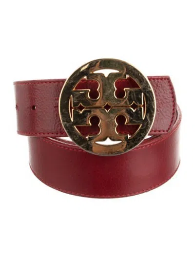 Pre-owned Tory Burch Leather Waist Belt In Red