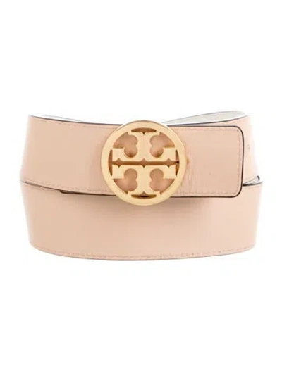 Pre-owned Tory Burch Leather Waist Belt In White