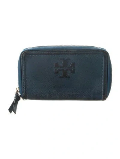 Pre-owned Tory Burch Leather Wallet In Blue