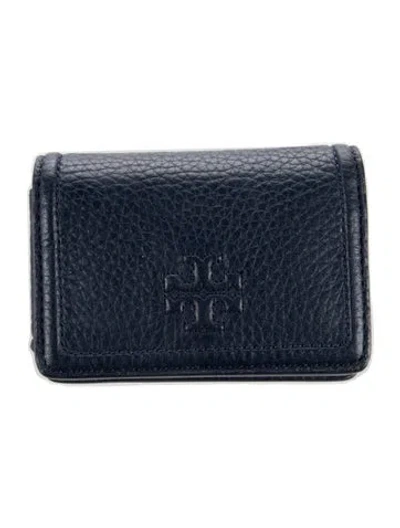 Pre-owned Tory Burch Leather Wallet In Blue