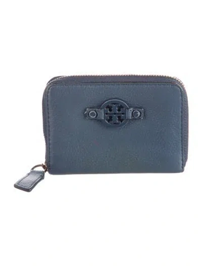 Pre-owned Tory Burch Leather Wallet In Blue