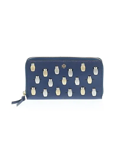 Pre-owned Tory Burch Leather Wallet In Blue