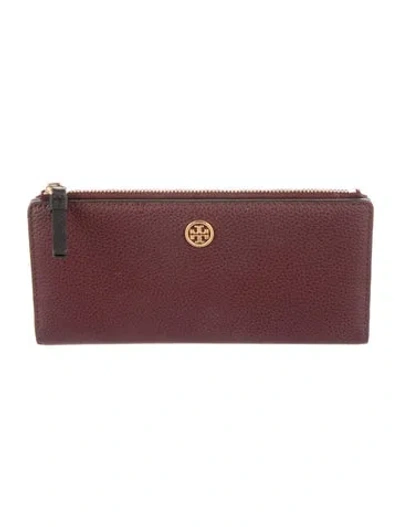 Pre-owned Tory Burch Leather Wallet In Burgundy