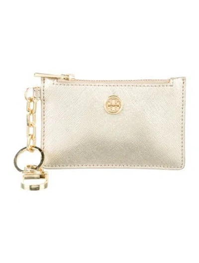 Pre-owned Tory Burch Leather Wallet In Gold