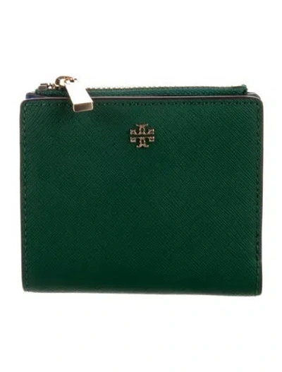 Pre-owned Tory Burch Leather Wallet In Green
