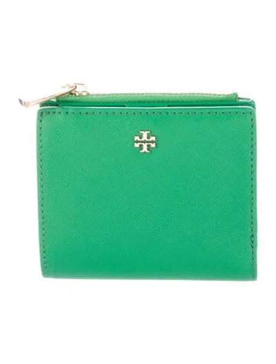 Pre-owned Tory Burch Leather Wallet In Green